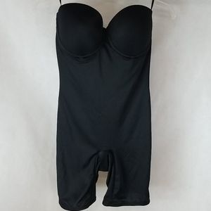 Flexees 36C Black Strapless One Piece Shaper